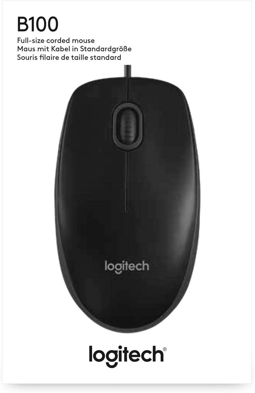 image:imageLogitech B100 Wired Mouse for Computer and Laptop USB Corded Mouse Right or Left Hand Use Black