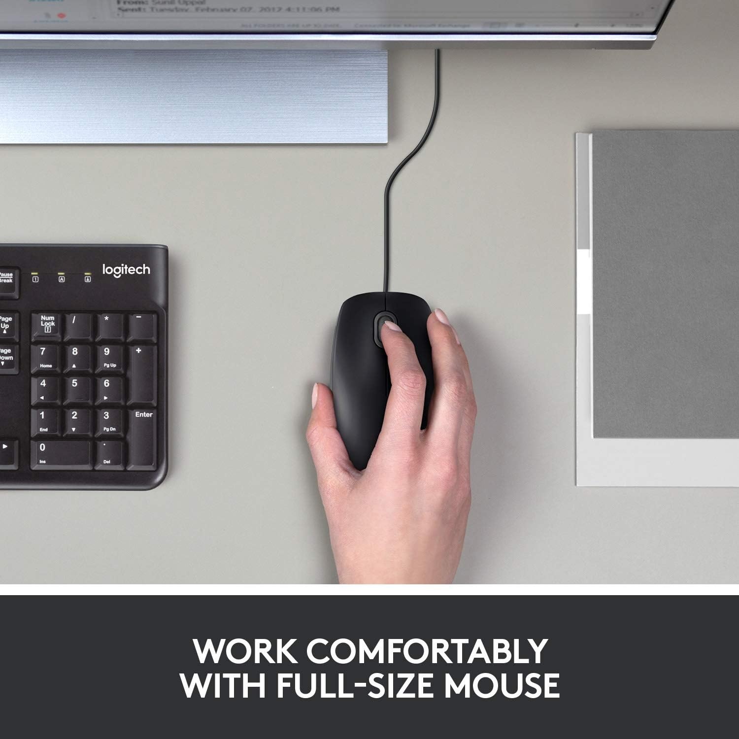 image:imageLogitech B100 Wired Mouse for Computer and Laptop USB Corded Mouse Right or Left Hand Use Black
