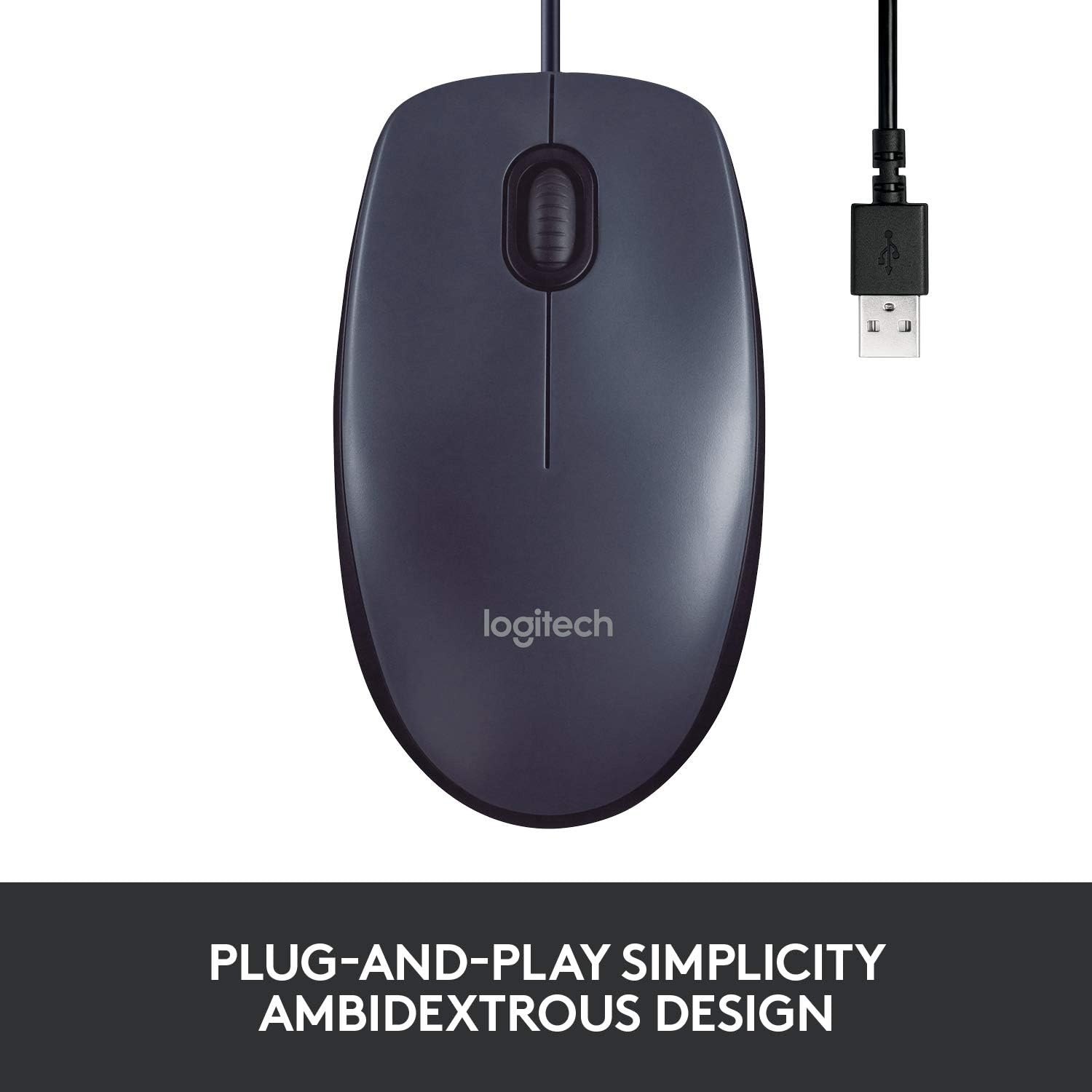 image:imageLogitech B100 Wired Mouse for Computer and Laptop USB Corded Mouse Right or Left Hand Use Black