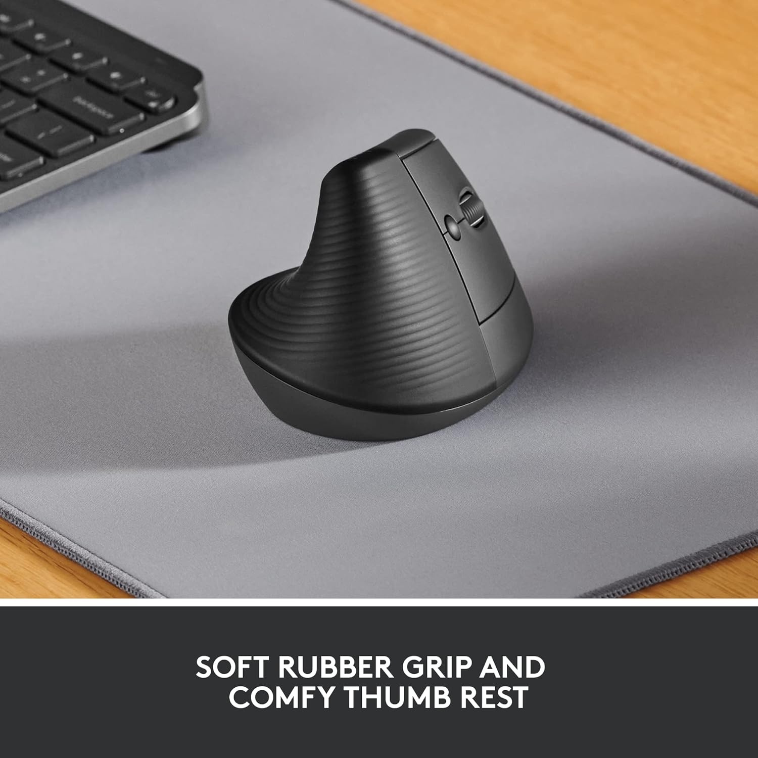 image:imageLogitech Ergo K860 Wireless Ergonomic Keyboard amp Lift Vertical Ergonomic Mouse Wireless Bluetooth or Logi Bolt USB Receiver Quiet clicks 4 Buttons Graphite