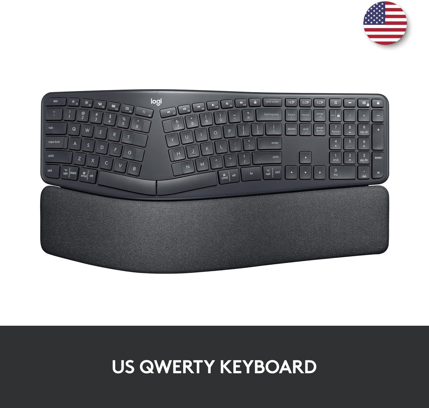 image:imageLogitech Ergo K860 Wireless Ergonomic Keyboard amp Lift Vertical Ergonomic Mouse Wireless Bluetooth or Logi Bolt USB Receiver Quiet clicks 4 Buttons Graphite