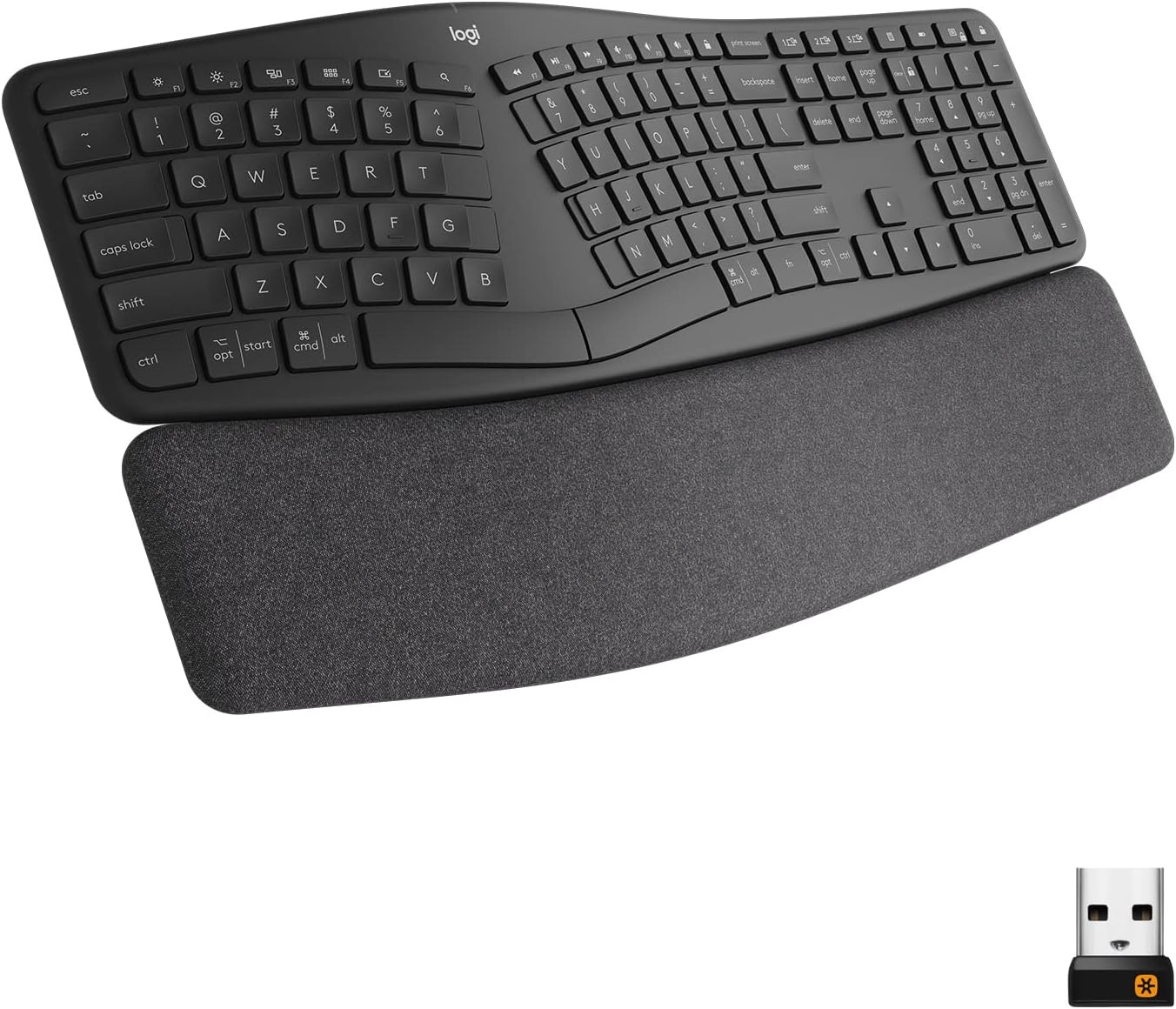 image:imageLogitech Ergo K860 Wireless Ergonomic Keyboard amp Lift Vertical Ergonomic Mouse Wireless Bluetooth or Logi Bolt USB Receiver Quiet clicks 4 Buttons Graphite