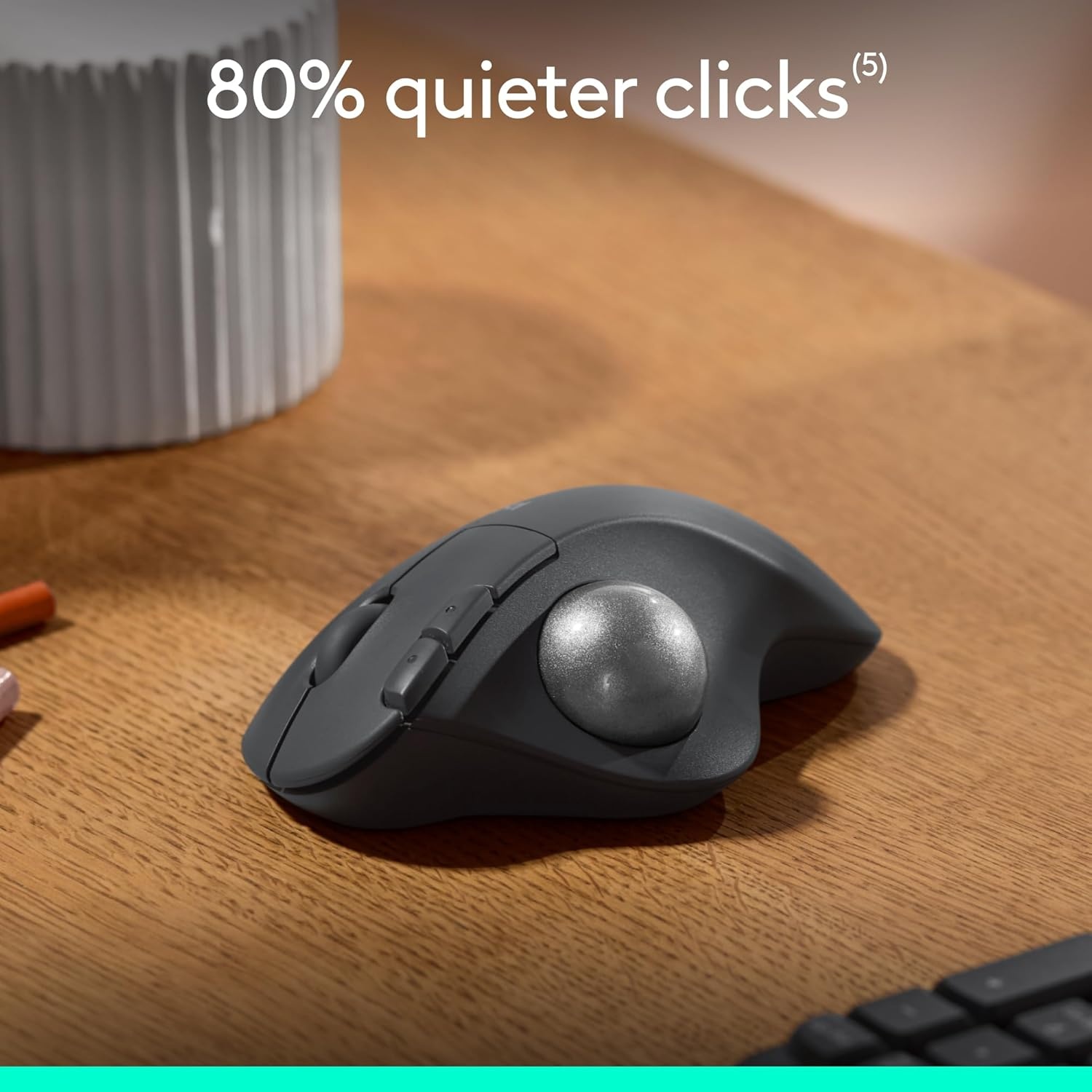 image:imageLogitech Ergo M575S Wireless Trackball Mouse Wireless Ergonomic Mouse with Bluetooth and Encrypted Dongle Comfortable Thumb Control Precise and Smooth Tracking for PCMac Black Silver BallBlack Silver Ball
