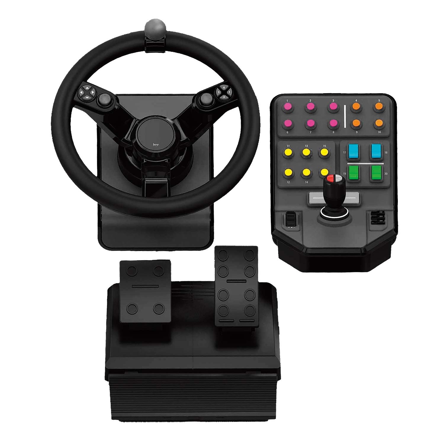 image:imageLogitech G Farm Simulator Heavy Equipment Bundle 2nd Generation Steering Wheel Pedals Vehicle Side PanelEquipment Bundle Force Shifter