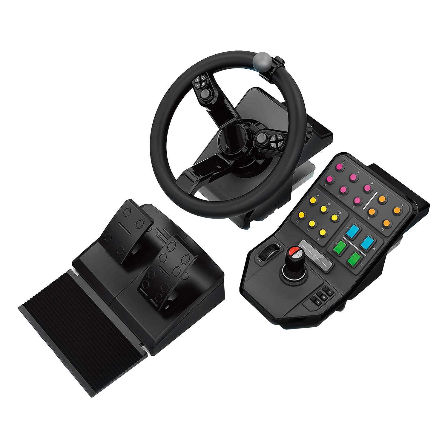 image:imageLogitech G Farm Simulator Heavy Equipment Bundle 2nd Generation Steering Wheel Pedals Vehicle Side PanelEquipment Bundle Force Shifter