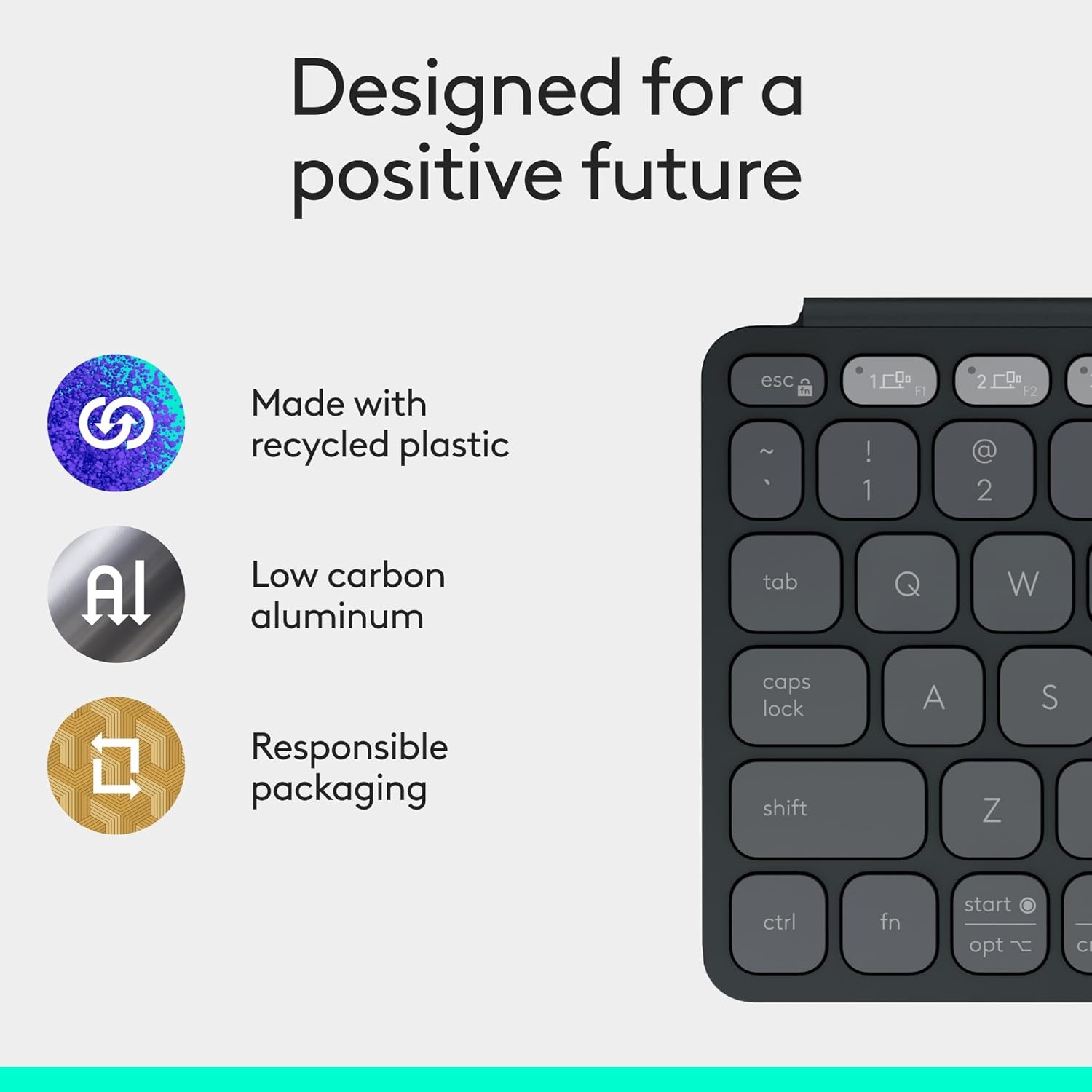 image:imageLogitech KeystoGo 2 Portable Bluetooth Keyboard for Tablet with Builtin Cover Slim and Compact Wireless Keyboard for Windows Android Linux iPad iPhone Mac Apple TV Pale GreyGraphite