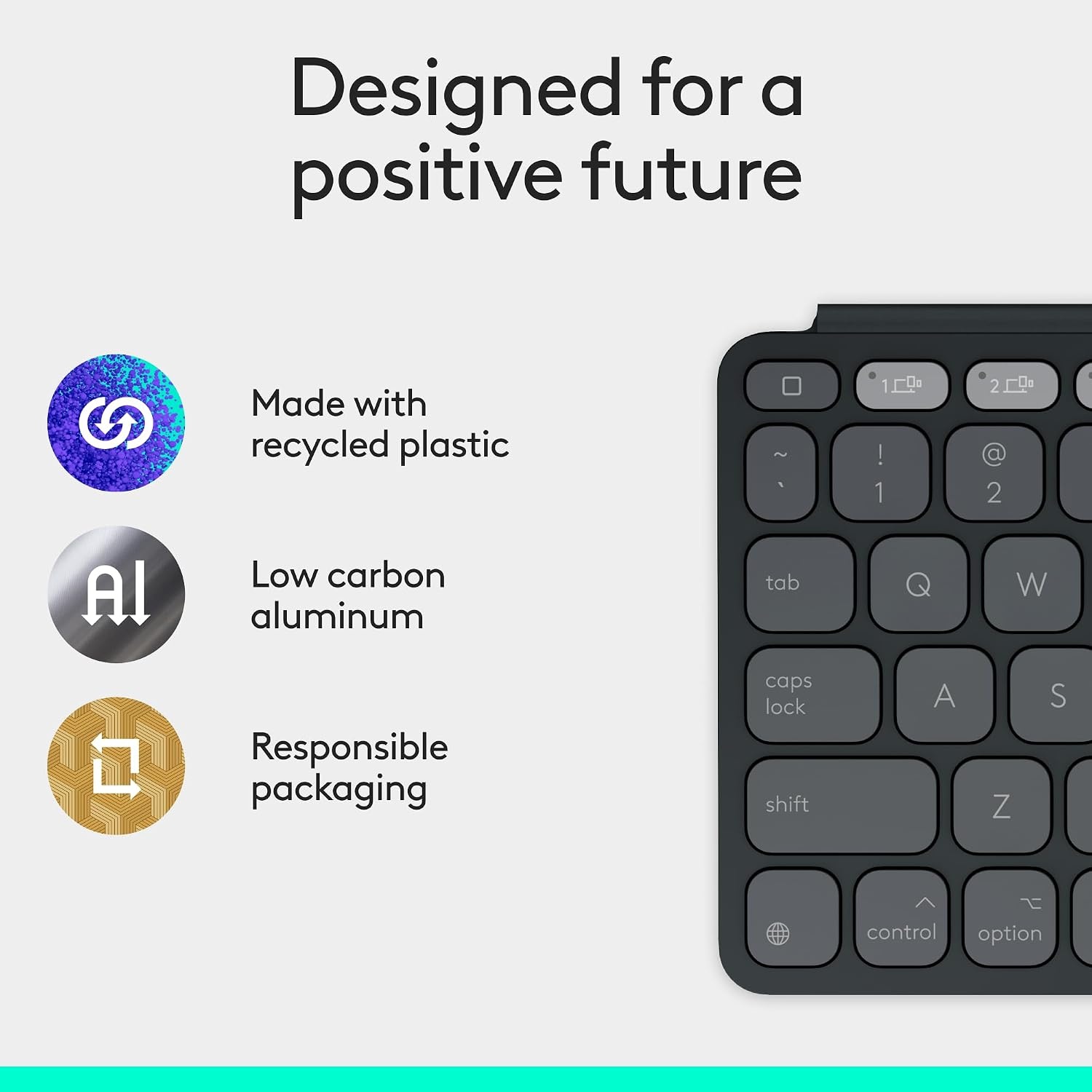 image:imageLogitech KeystoGo 2 Portable Bluetooth Keyboard for Tablet with Builtin Cover Slim and Compact Wireless Keyboard for Windows Android Linux iPad iPhone Mac Apple TV Pale GreyGraphite