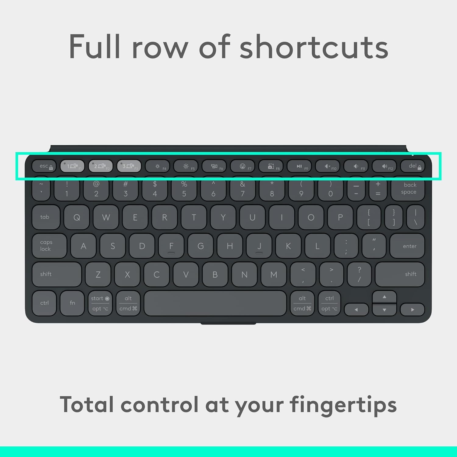 image:imageLogitech KeystoGo 2 Portable Bluetooth Keyboard for Tablet with Builtin Cover Slim and Compact Wireless Keyboard for Windows Android Linux iPad iPhone Mac Apple TV Pale GreyGraphite