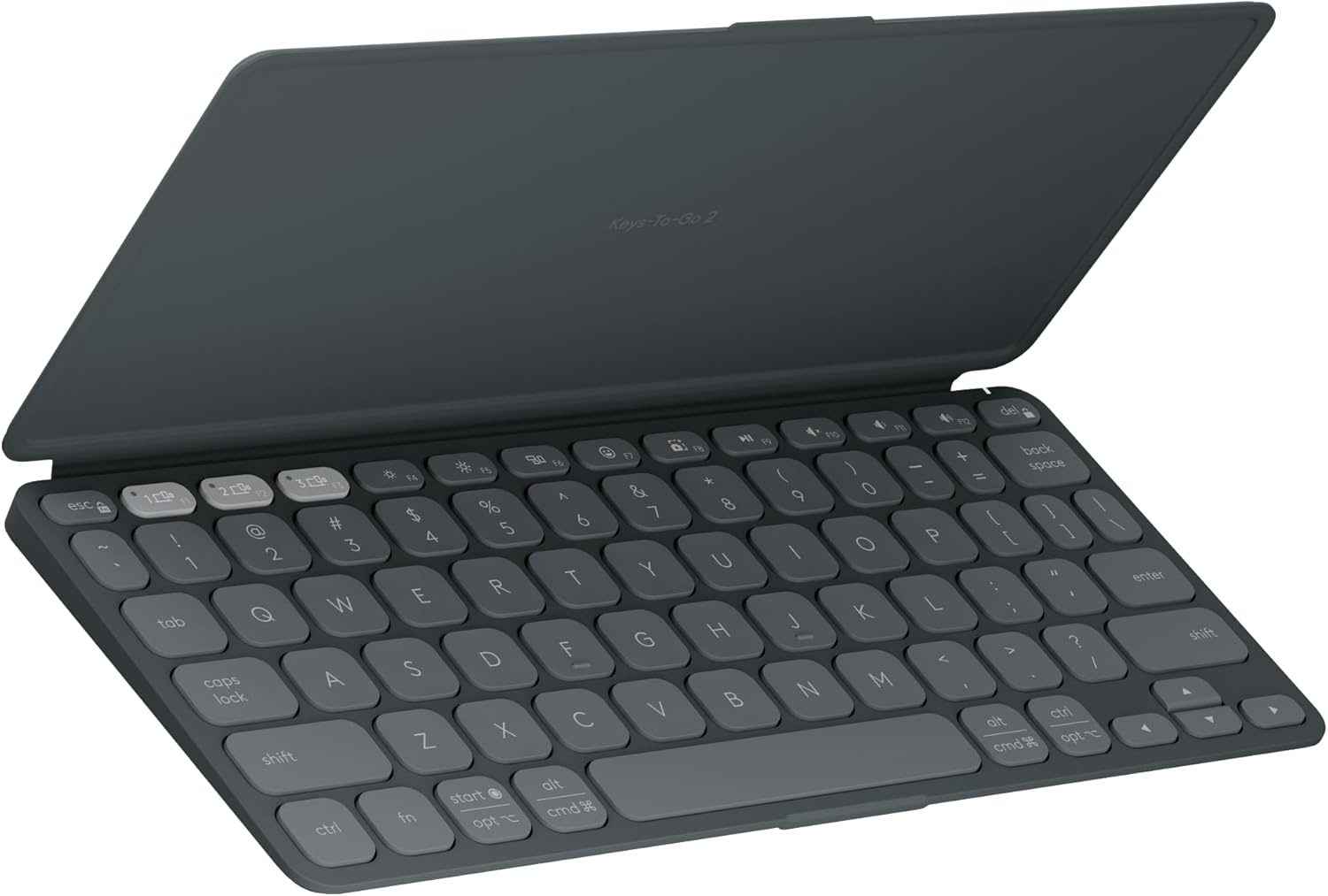 image:imageLogitech KeystoGo 2 Portable Bluetooth Keyboard for Tablet with Builtin Cover Slim and Compact Wireless Keyboard for Windows Android Linux iPad iPhone Mac Apple TV Pale GreyGraphite