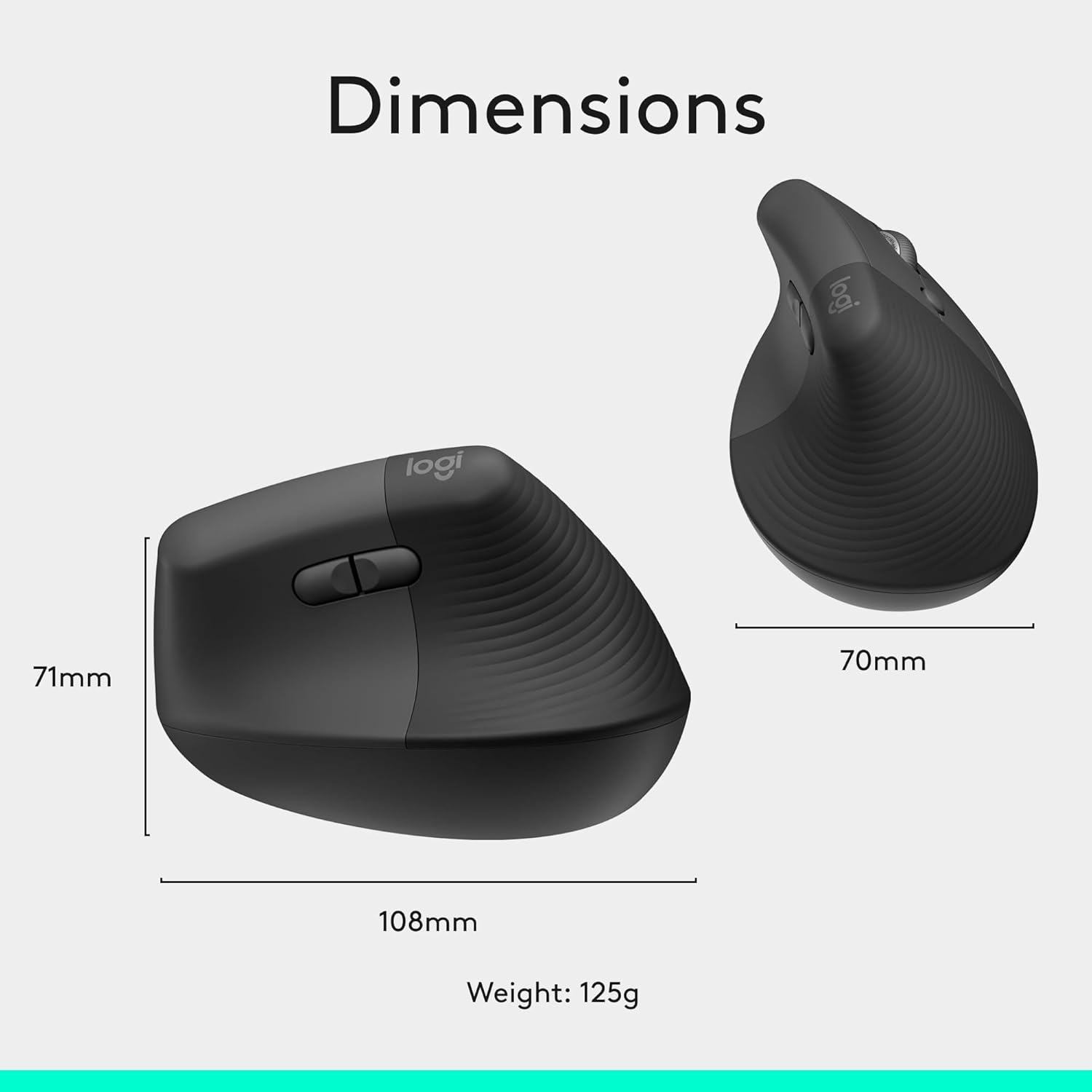 image:imageLogitech Lift Vertical Ergonomic Mouse Wireless Bluetooth or Logi Bolt USB Receiver Quiet clicks 6 Buttons Compatible with WindowsmacOSiPadOS Laptop PC Graphite