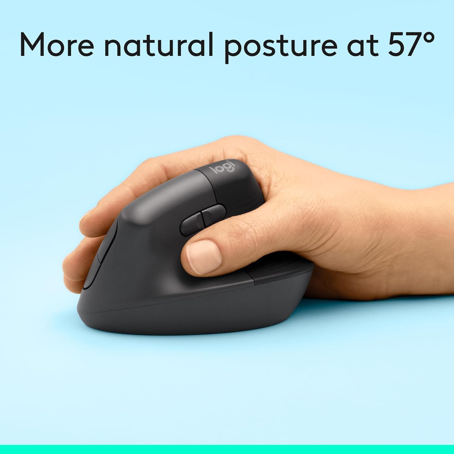 image:imageLogitech Lift Vertical Ergonomic Mouse Wireless Bluetooth or Logi Bolt USB Receiver Quiet clicks 6 Buttons Compatible with WindowsmacOSiPadOS Laptop PC Graphite