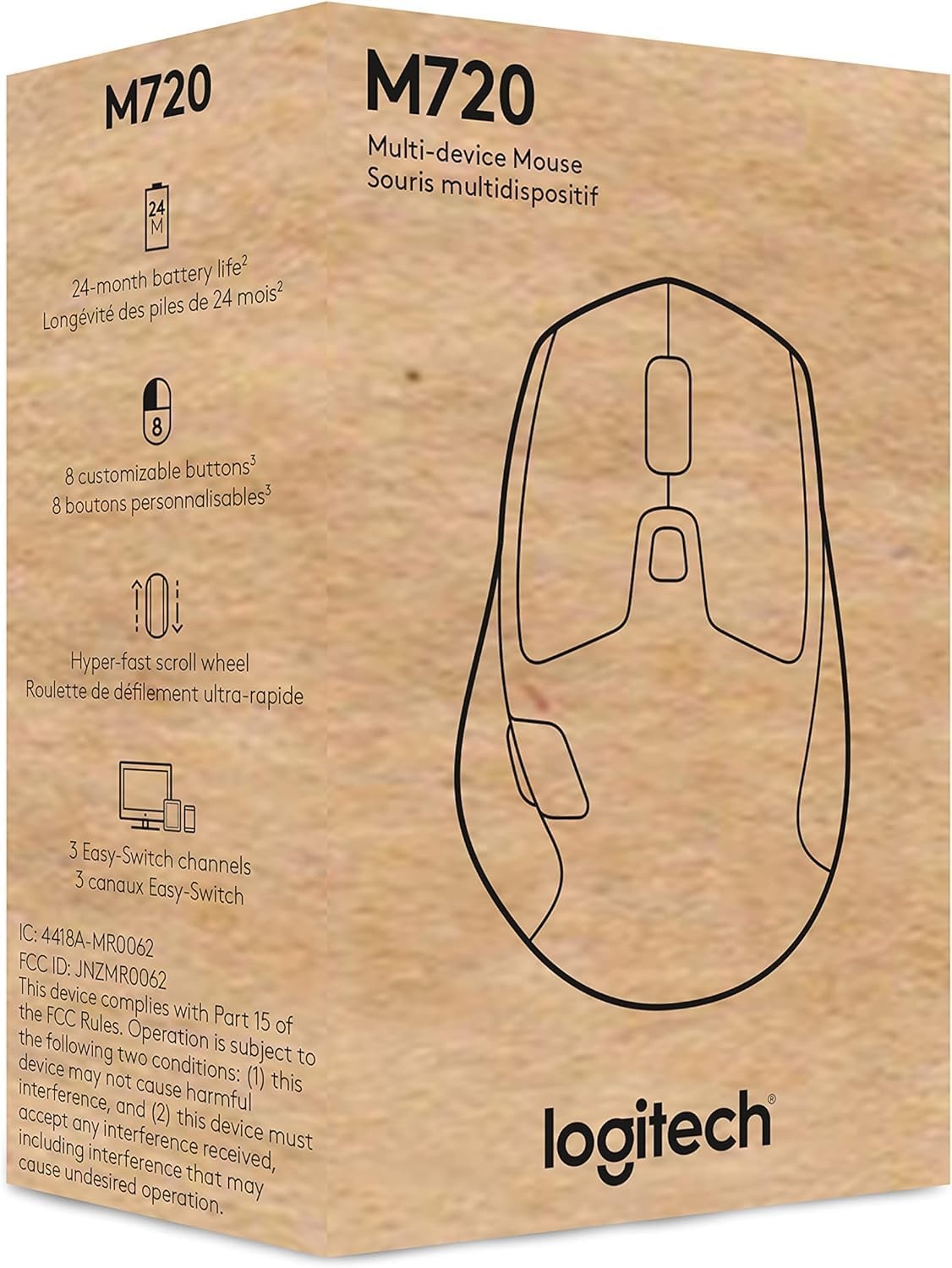 image:imageLogitech M720 Triathlon MultiDevice Wireless Mouse Bluetooth USB Unifying Receiver 1000 DPI 6 Programmable Buttons 2Year Battery Compatible with Laptop PC Mac iPadOS BlackM720