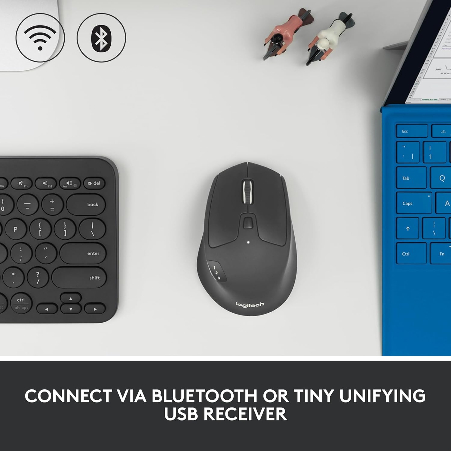 image:imageLogitech M720 Triathlon MultiDevice Wireless Mouse Bluetooth USB Unifying Receiver 1000 DPI 6 Programmable Buttons 2Year Battery Compatible with Laptop PC Mac iPadOS BlackM720