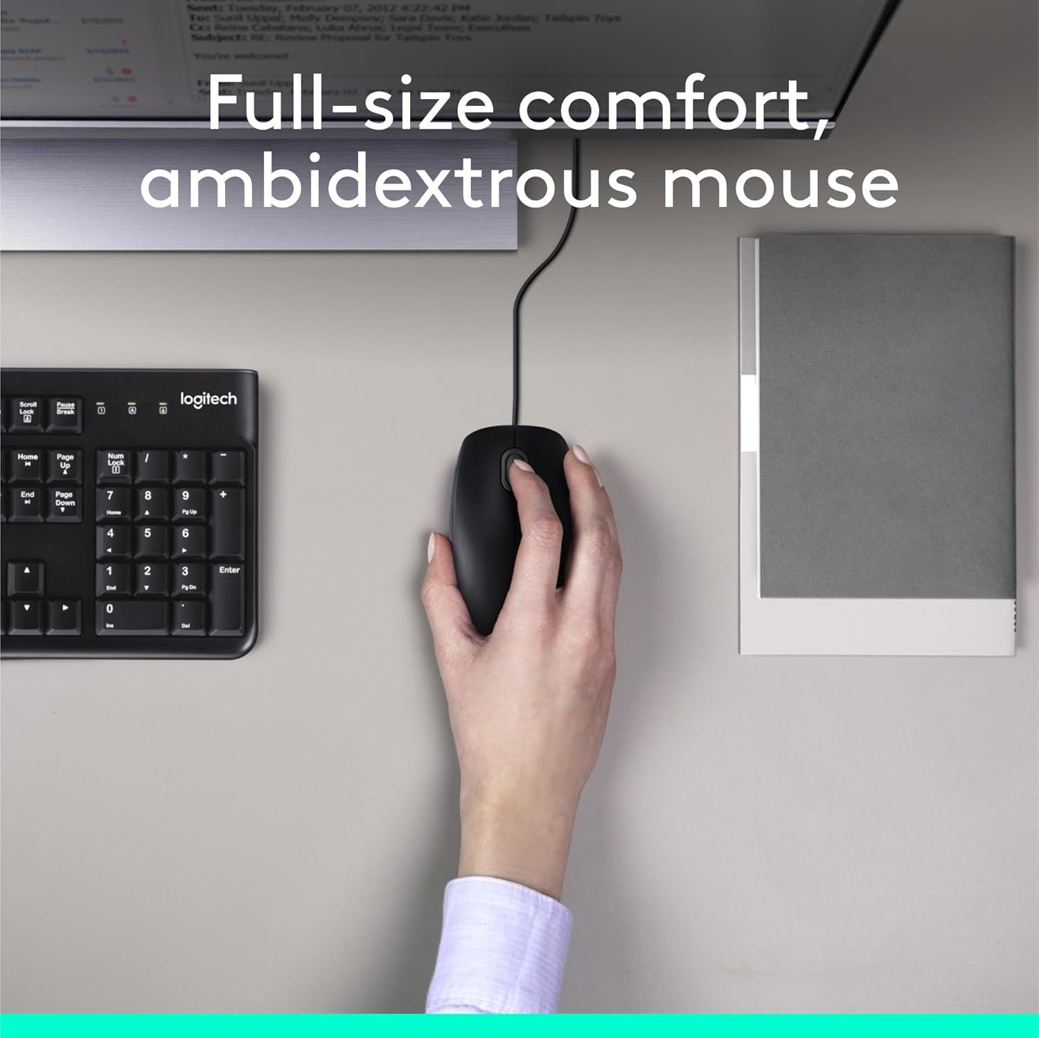 image:imageLogitech MK120 Wired Keyboard and Mouse Combo for Windows Optical Wired Mouse FullSize Keyboard USB PlugandPlay Compatible with PC Laptop Black