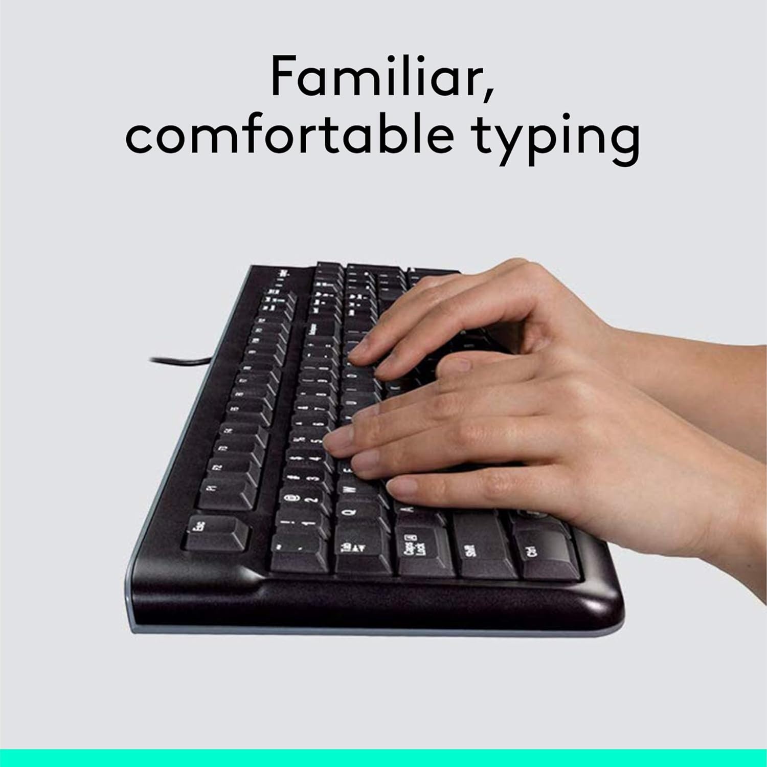 image:imageLogitech MK120 Wired Keyboard and Mouse Combo for Windows Optical Wired Mouse FullSize Keyboard USB PlugandPlay Compatible with PC Laptop Black