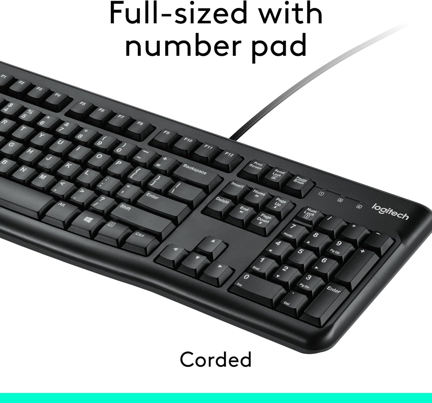image:imageLogitech MK120 Wired Keyboard and Mouse Combo for Windows Optical Wired Mouse FullSize Keyboard USB PlugandPlay Compatible with PC Laptop Black
