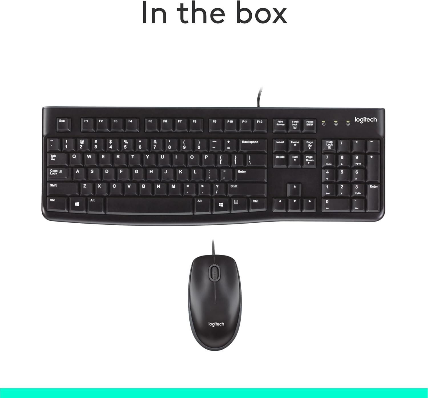 image:imageLogitech MK120 Wired Keyboard and Mouse Combo for Windows Optical Wired Mouse FullSize Keyboard USB PlugandPlay Compatible with PC Laptop Black