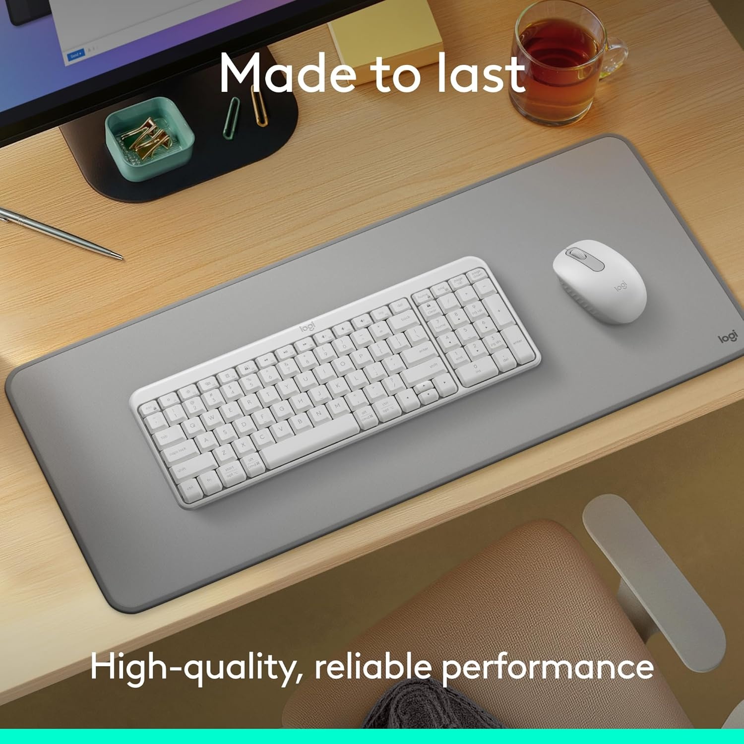 image:imageLogitech MK250 Bluetooth Wireless Mouse and Keyboard Combo Fast amp Easy Connectivity Compact Wireless Keyboard Ambidextrous Mouse Durable Build WindowsMacOS RoseWhite