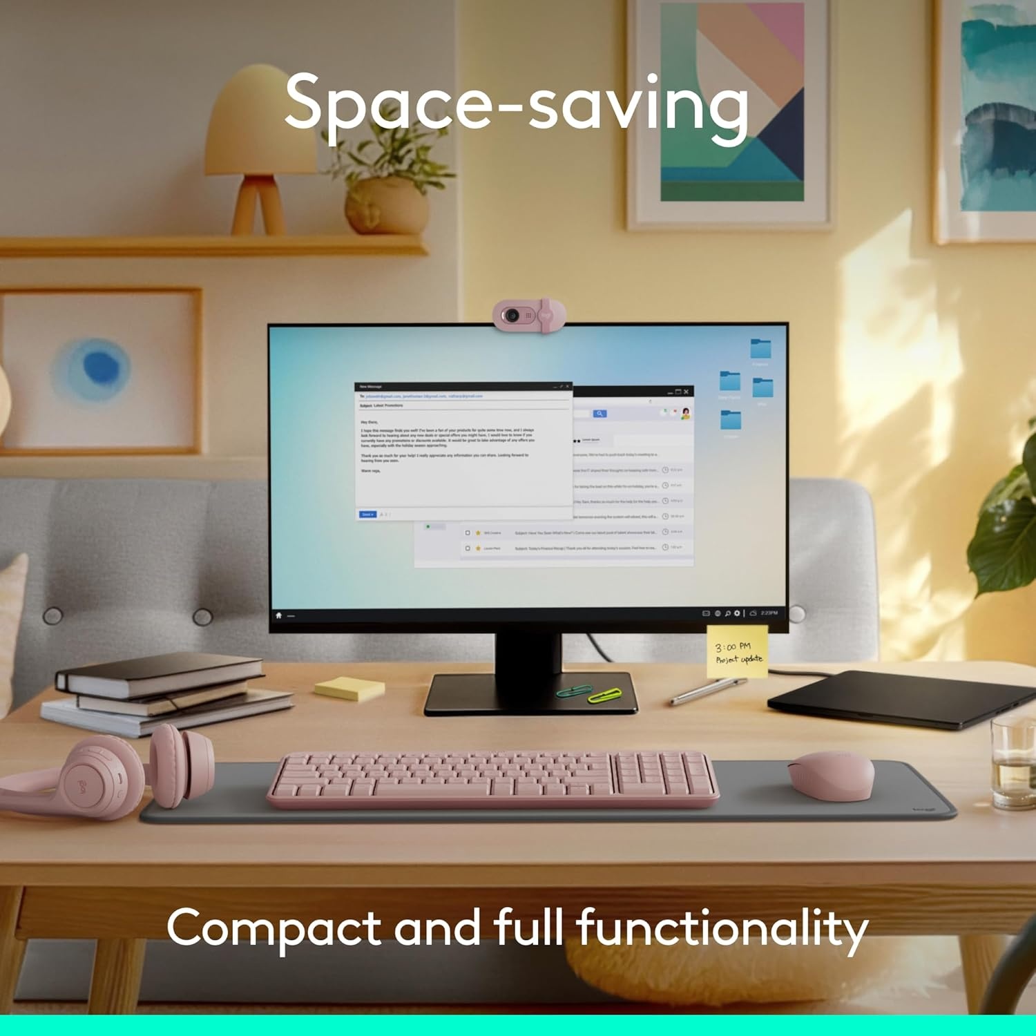 image:imageLogitech MK250 Bluetooth Wireless Mouse and Keyboard Combo Fast amp Easy Connectivity Compact Wireless Keyboard Ambidextrous Mouse Durable Build WindowsMacOS RoseRose