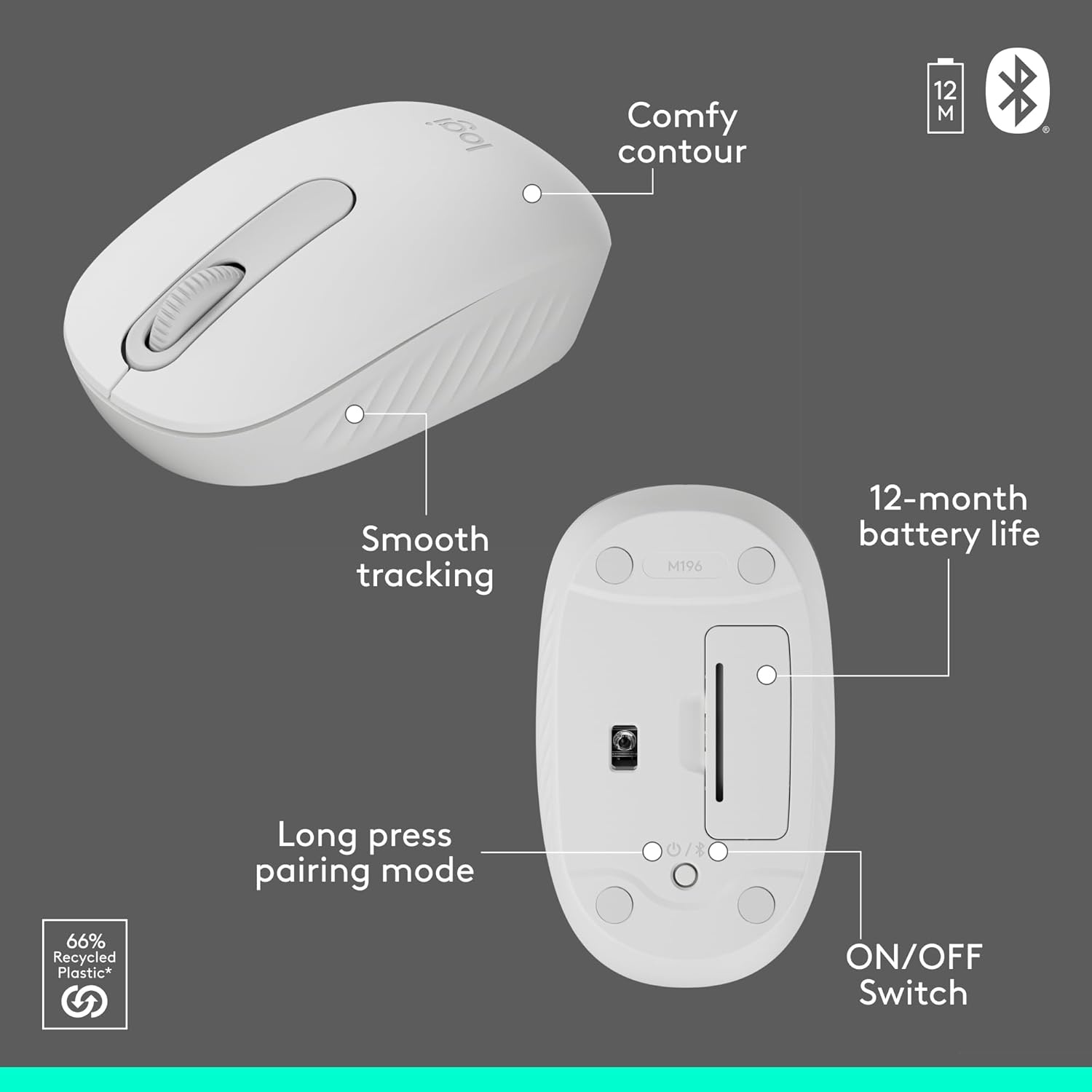 image:imageLogitech MK250 Bluetooth Wireless Mouse and Keyboard Combo Fast amp Easy Connectivity Compact Wireless Keyboard Ambidextrous Mouse Durable Build WindowsMacOS RoseWhite