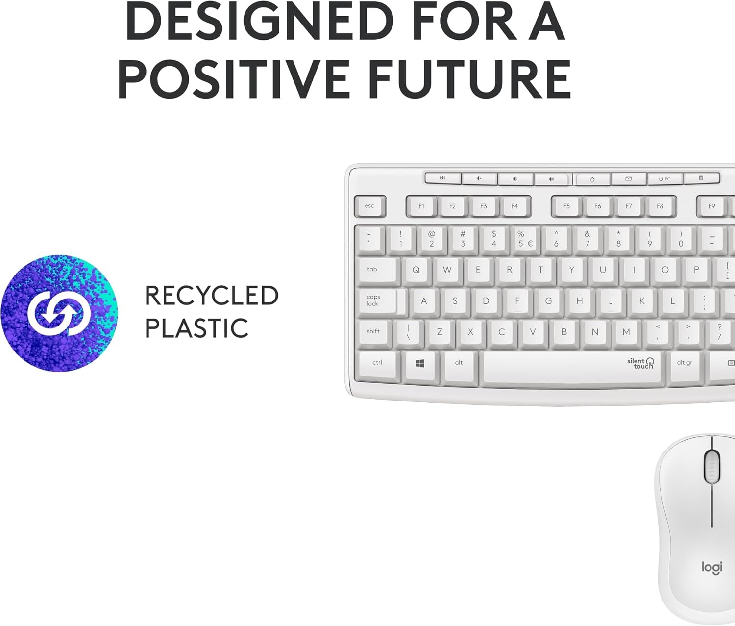 image:imageLogitech MK295 Wireless Mouse amp Keyboard Combo with SilentTouch Technology Full Numpad Advanced Optical Tracking LagFree Wireless 90 Less Noise GraphiteOffWhite