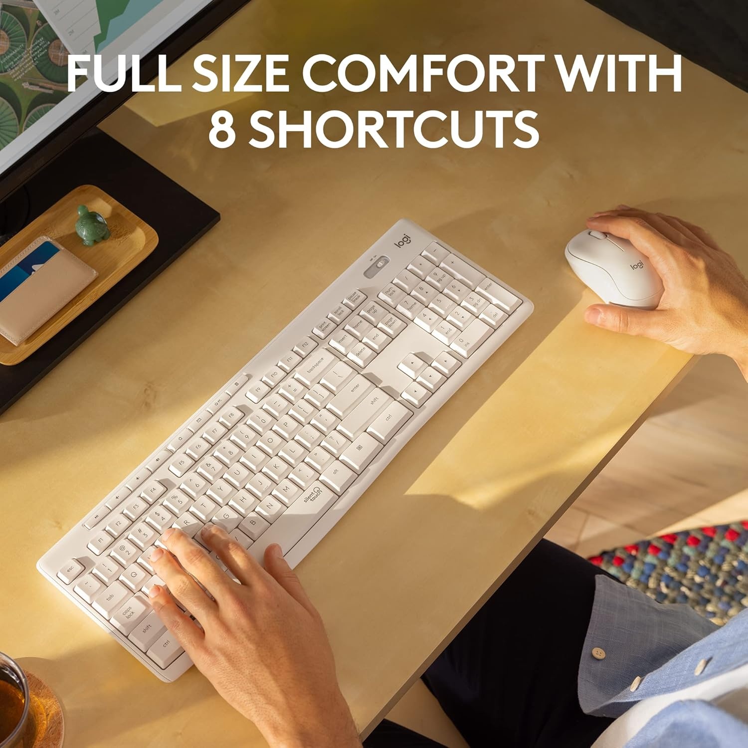image:imageLogitech MK295 Wireless Mouse amp Keyboard Combo with SilentTouch Technology Full Numpad Advanced Optical Tracking LagFree Wireless 90 Less Noise GraphiteOffWhite