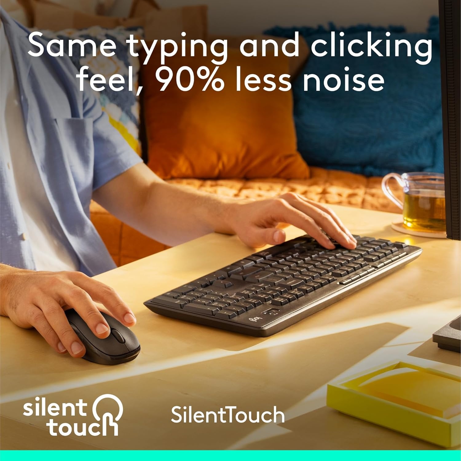 image:imageLogitech MK295 Wireless Mouse amp Keyboard Combo with SilentTouch Technology Full Numpad Advanced Optical Tracking LagFree Wireless 90 Less Noise GraphiteGraphite