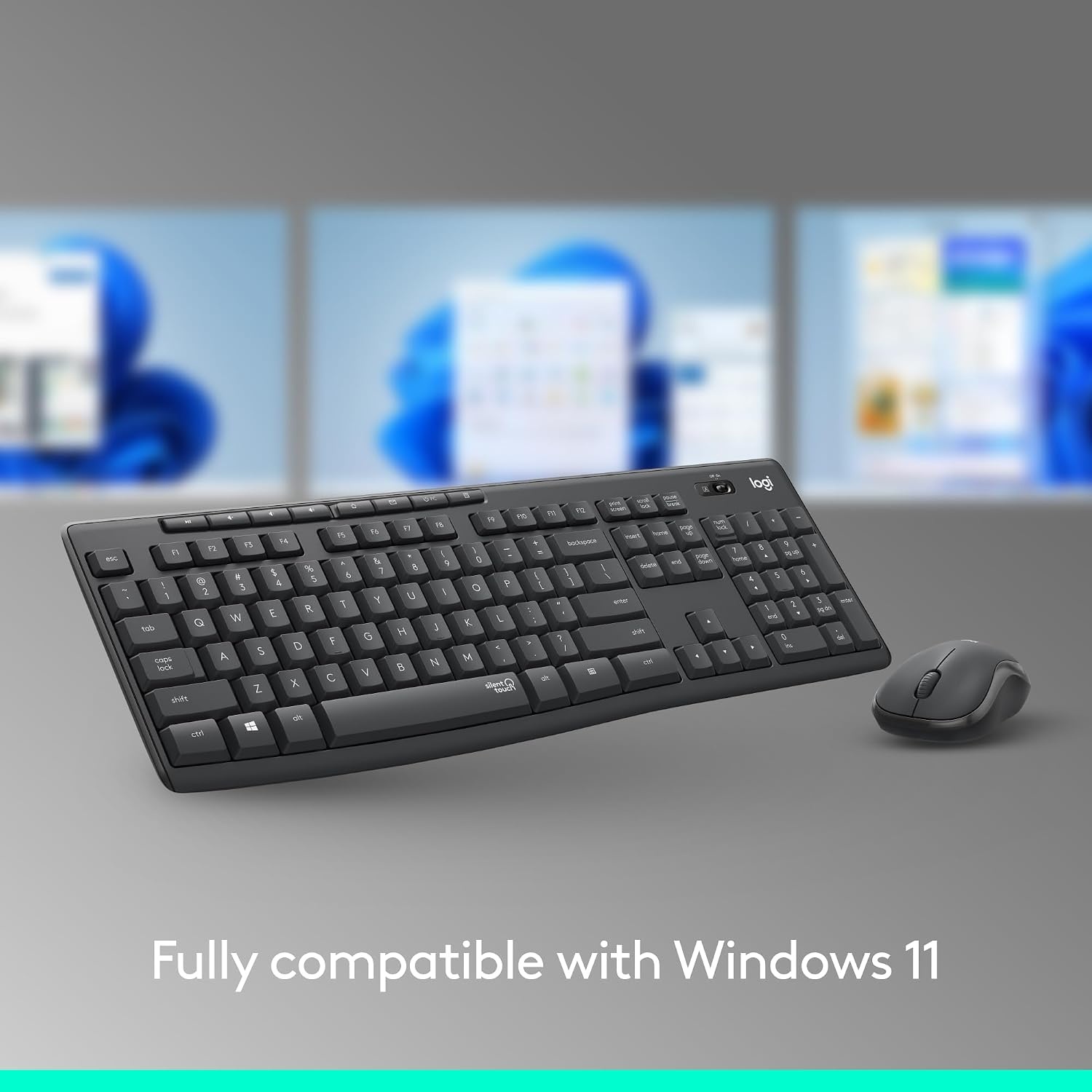 image:imageLogitech MK295 Wireless Mouse amp Keyboard Combo with SilentTouch Technology Full Numpad Advanced Optical Tracking LagFree Wireless 90 Less Noise GraphiteOffWhite
