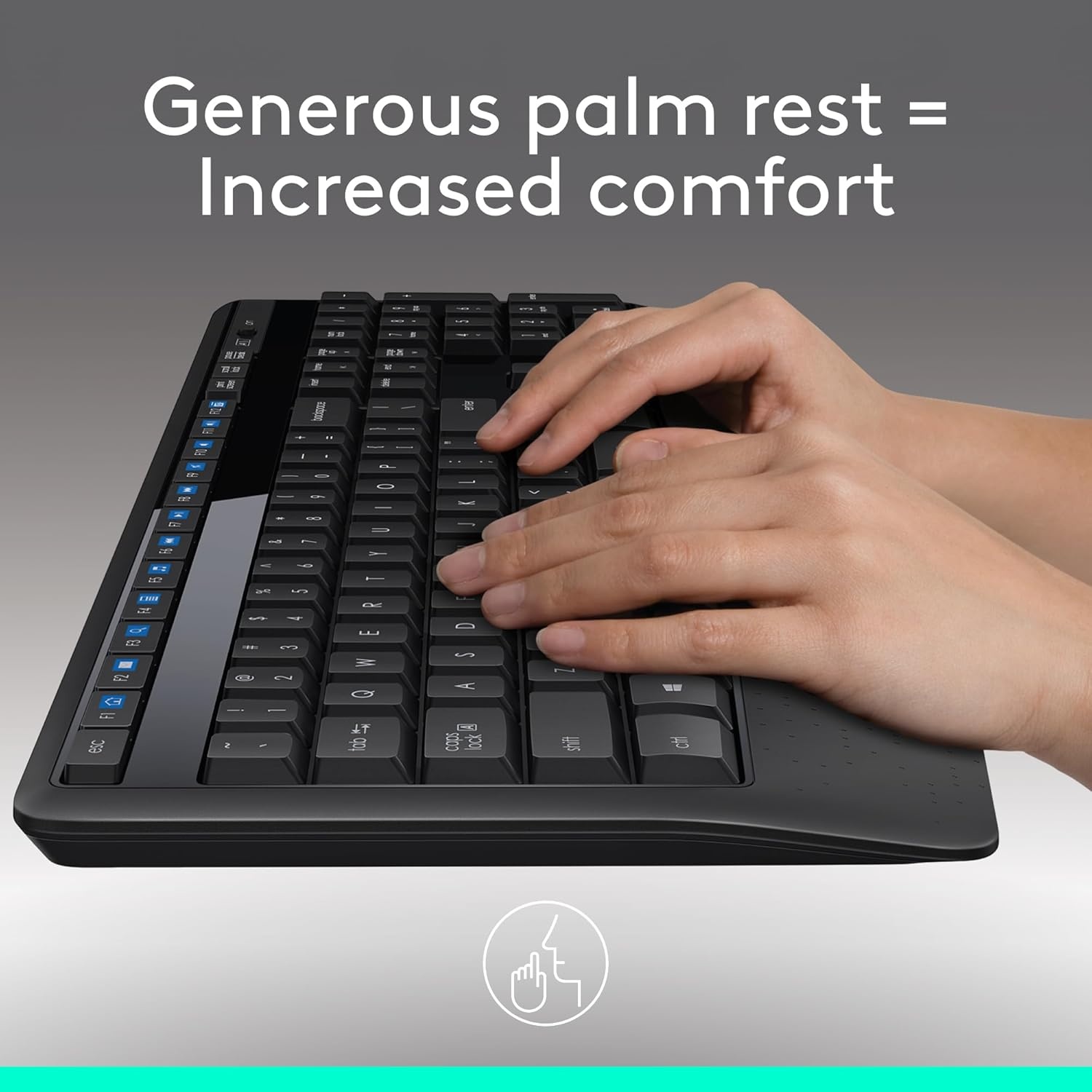 image:imageLogitech MK345 Wireless Keyboard and Mouse Combo with Palm Rest 24 GHz USB Receiver Compatible with PC Laptop BlackCombo