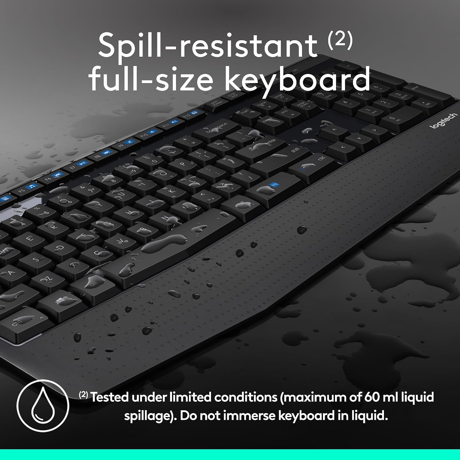 image:imageLogitech MK345 Wireless Keyboard and Mouse Combo with Palm Rest 24 GHz USB Receiver Compatible with PC Laptop BlackCombo