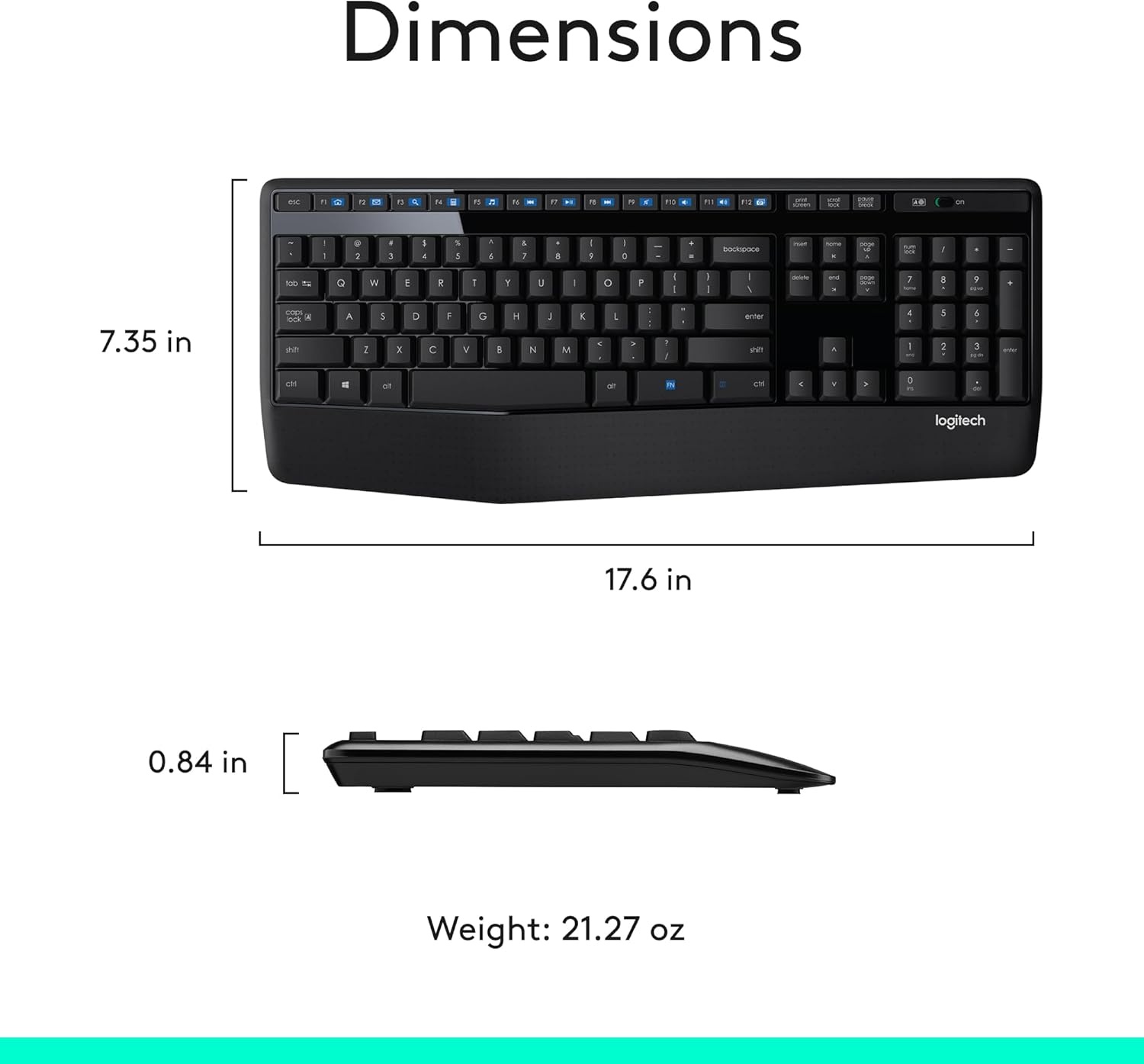 image:imageLogitech MK345 Wireless Keyboard and Mouse Combo with Palm Rest 24 GHz USB Receiver Compatible with PC Laptop BlackCombo