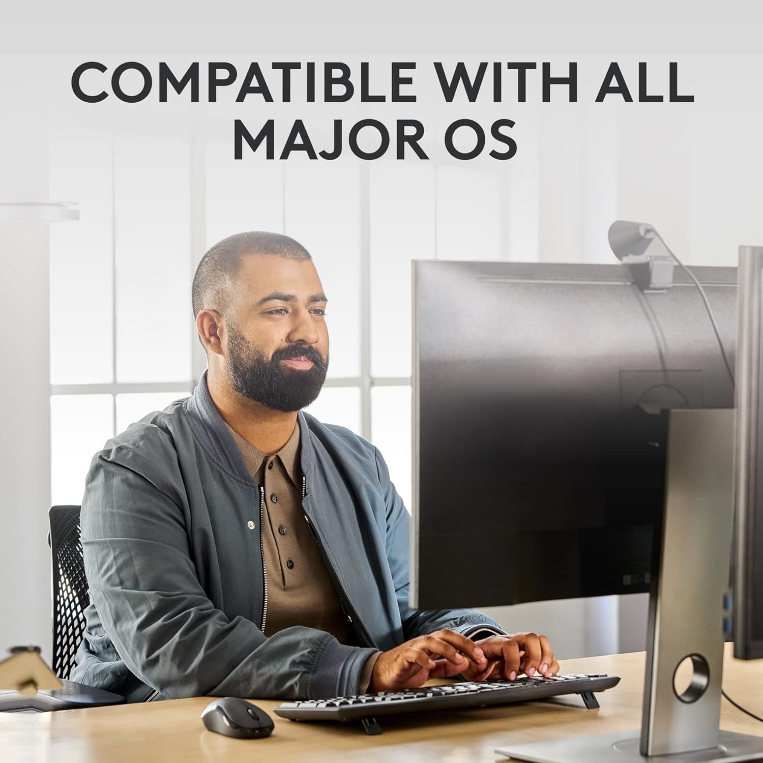 image:imageLogitech MK370 Combo for Business Wireless FullSize Keyboard and Wireless Mouse Secure Logi Bolt USB Receiver Bluetooth Globally Certified WindowsMacChrome Linux GraphiteOne Size