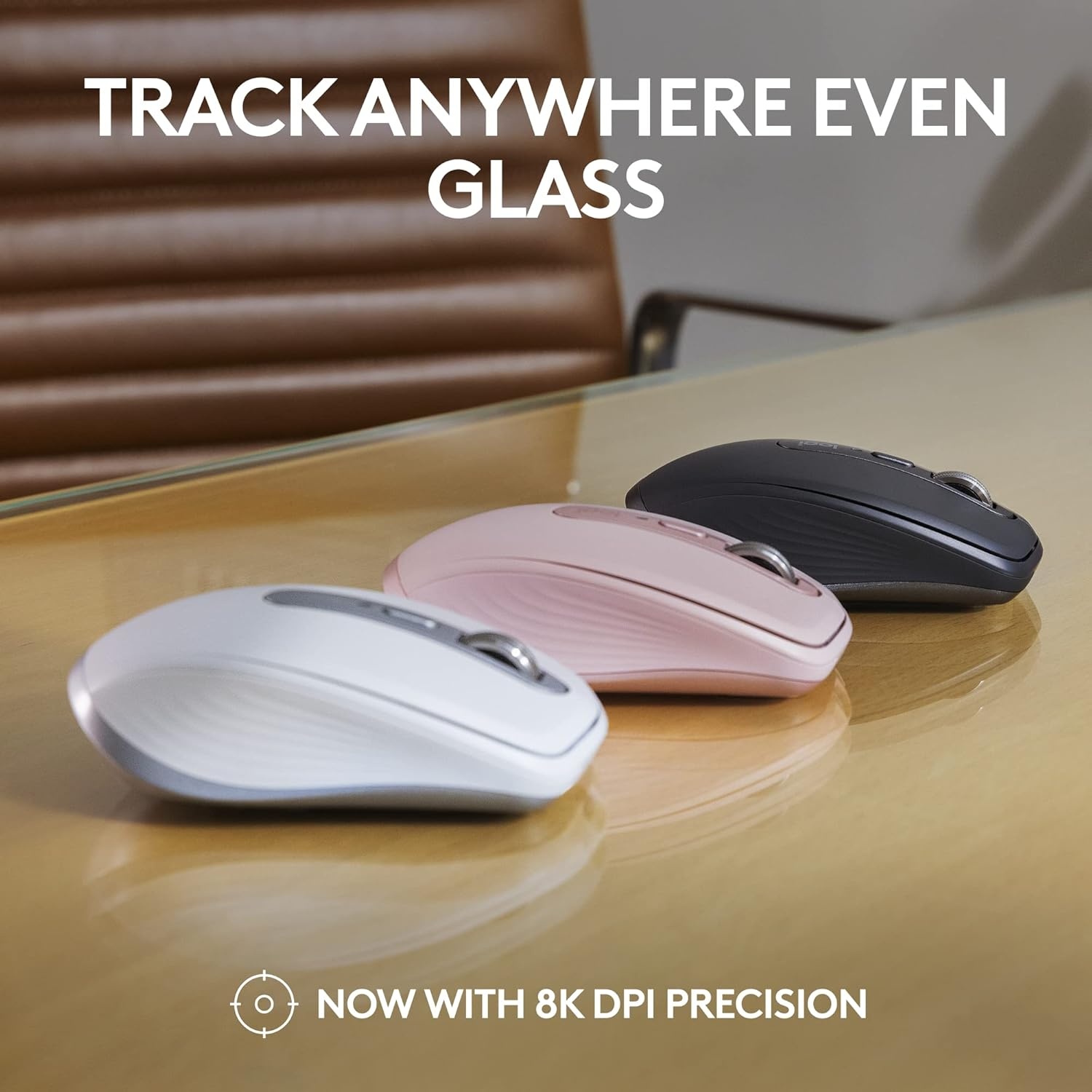 image:imageLogitech MX Anywhere 3S Compact Wireless Mouse Fast Scrolling 8K DPI AnySurface Tracking Quiet Clicks Programmable Buttons USB C Bluetooth Windows PC Linux Chrome Mac Pale GreyPale Grey