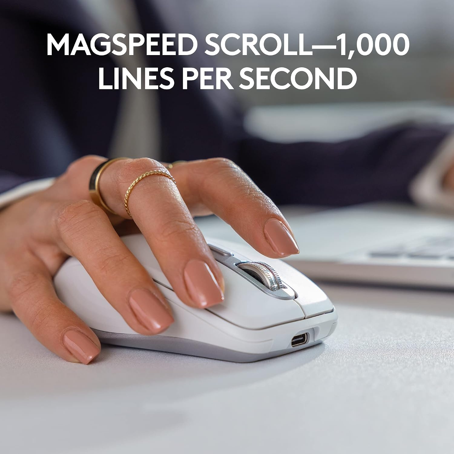 image:imageLogitech MX Anywhere 3S Wireless Mouse for Business for WindowsMacChromeLinux Bluetooth Quiet Click Secure Logi Bolt Compact 8K DPI MagSpeed Scrolling GraphitePale Grey