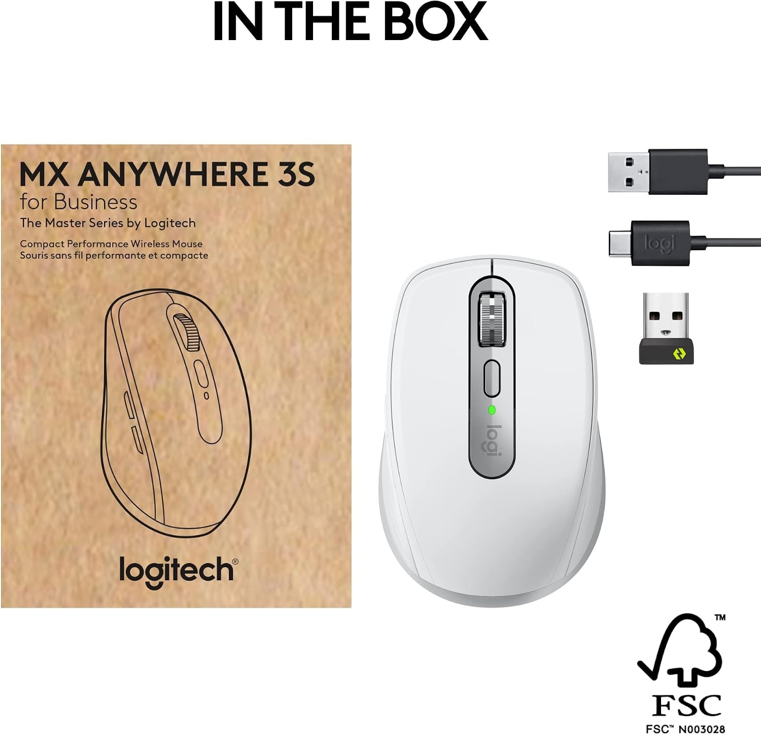 image:imageLogitech MX Anywhere 3S Wireless Mouse for Business for WindowsMacChromeLinux Bluetooth Quiet Click Secure Logi Bolt Compact 8K DPI MagSpeed Scrolling GraphitePale Grey