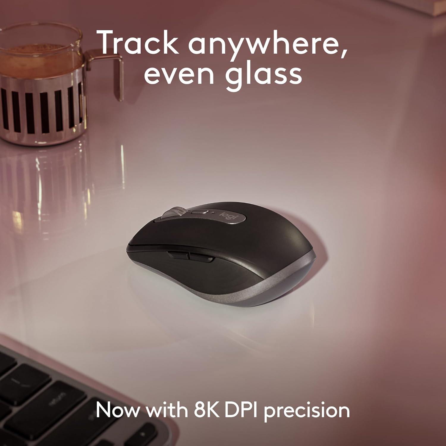 image:imageLogitech MX Anywhere 3S for Mac Compact Wireless Bluetooth Mouse 8K DPI AnySurface Tracking Quiet Clicks USB C Wireless Mouse for MacBook Pro MacBook Air iMac iPad Space GreySpace Grey