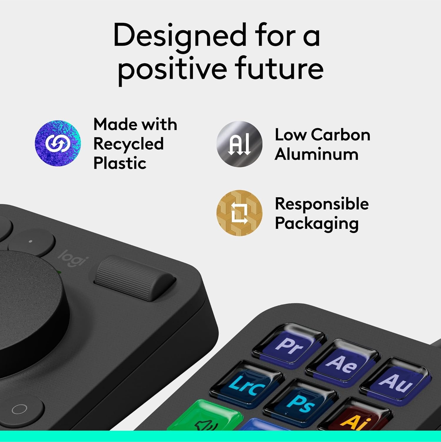 image:imageLogitech MX Creative Console 9 Customizable LCD Keys Stream Deck AccessoriesConnectivity Technology USBC Control Dial for Graphic Design Zoom Spotify Graphite 3Month Adobe Cloud MembershipGraphite