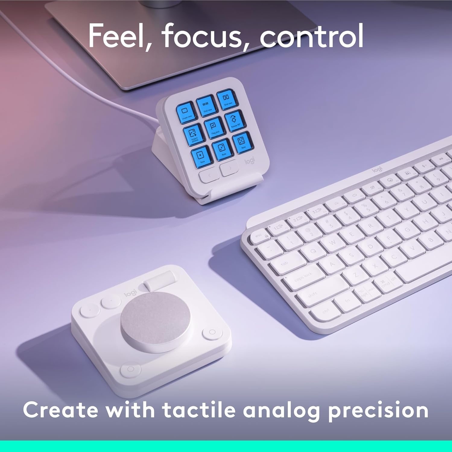 image:imageLogitech MX Creative Console 9 Customizable LCD Keys Stream Deck AccessoriesConnectivity Technology USBC Control Dial for Graphic Design Zoom Spotify Graphite 3Month Adobe Cloud MembershipPale Grey