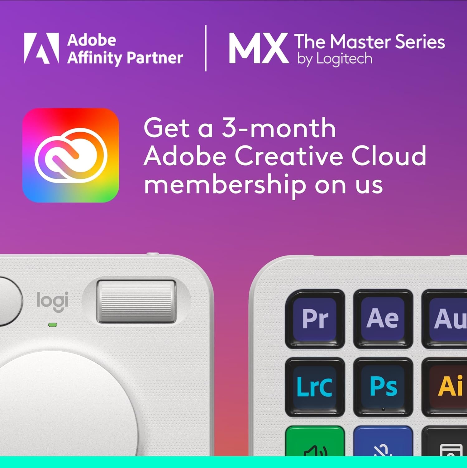 image:imageLogitech MX Creative Console 9 Customizable LCD Keys Stream Deck AccessoriesConnectivity Technology USBC Control Dial for Graphic Design Zoom Spotify Graphite 3Month Adobe Cloud MembershipPale Grey