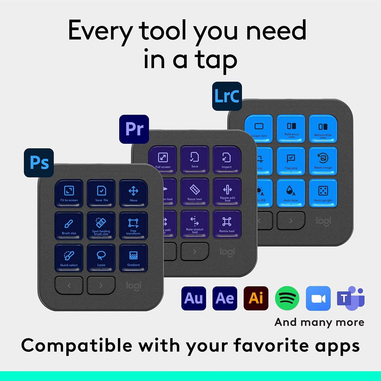 image:imageLogitech MX Creative Console 9 Customizable LCD Keys Stream Deck AccessoriesConnectivity Technology USBC Control Dial for Graphic Design Zoom Spotify Graphite 3Month Adobe Cloud MembershipGraphite