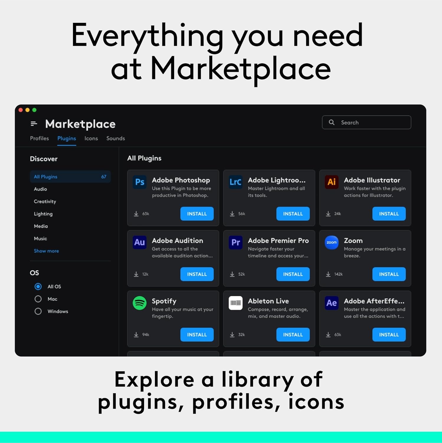 image:imageLogitech MX Creative Console 9 Customizable LCD Keys Stream Deck AccessoriesConnectivity Technology USBC Control Dial for Graphic Design Zoom Spotify Graphite 3Month Adobe Cloud MembershipGraphite