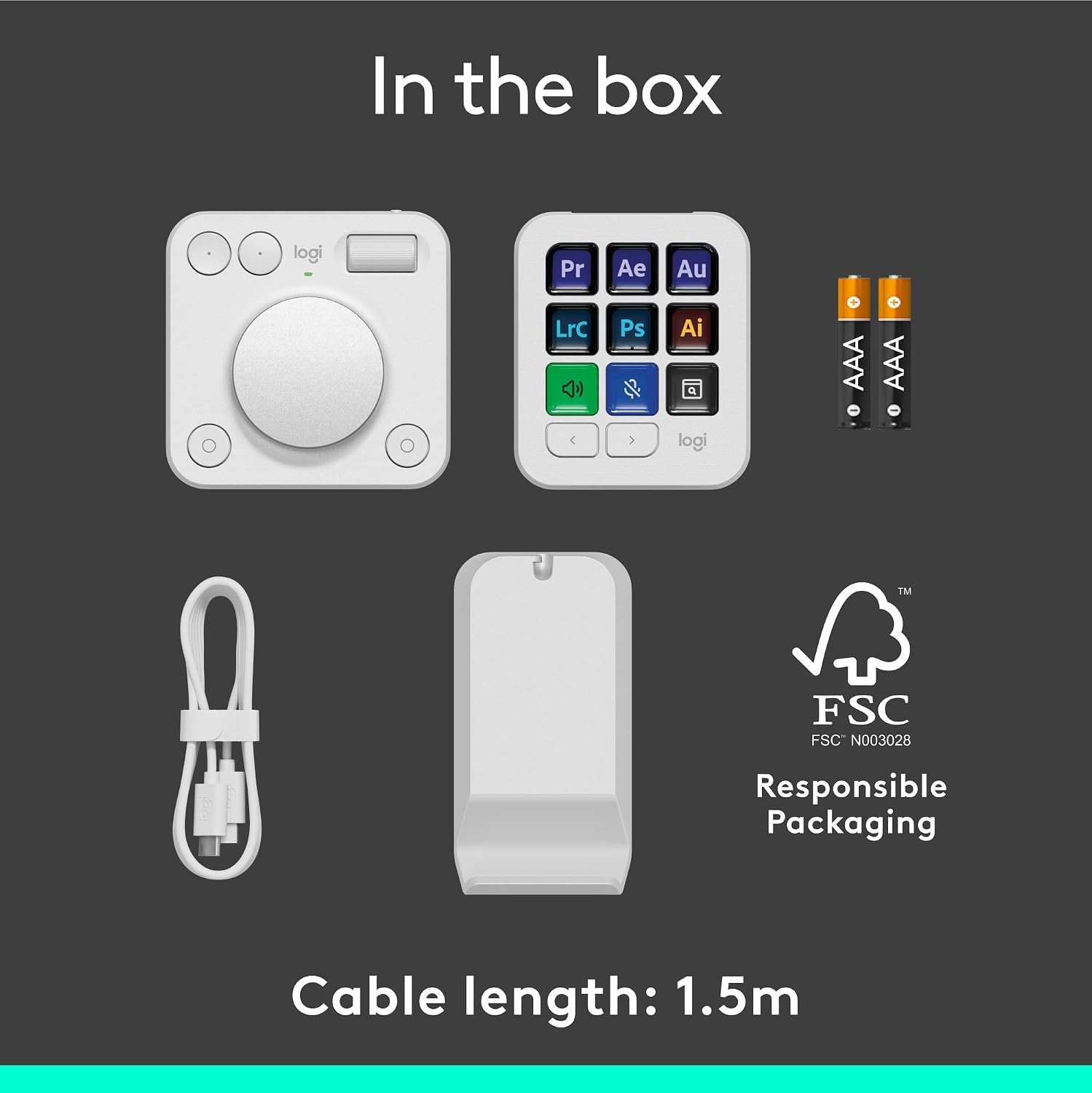 image:imageLogitech MX Creative Console 9 Customizable LCD Keys Stream Deck AccessoriesConnectivity Technology USBC Control Dial for Graphic Design Zoom Spotify Graphite 3Month Adobe Cloud MembershipPale Grey