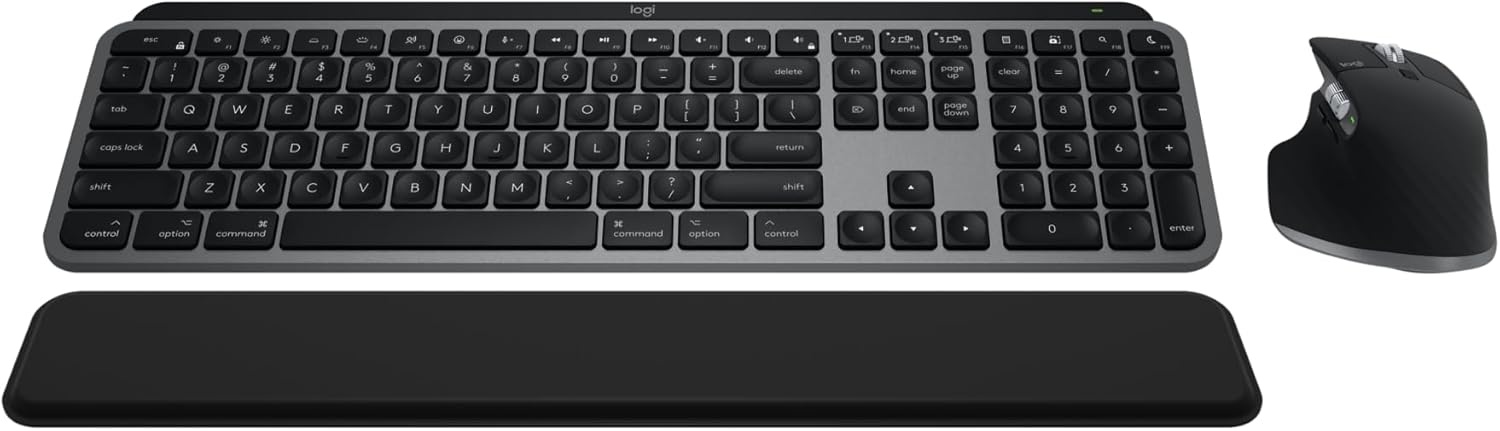 image:imageLogitech MX Keys S for Mac Wireless Keyboard Fluid Precise LaptopLike Typing Programmable Keys Backlit Bluetooth USB C Rechargeable for MacBook Pro MacBook Air iMac iPad Pale GreySpace Grey