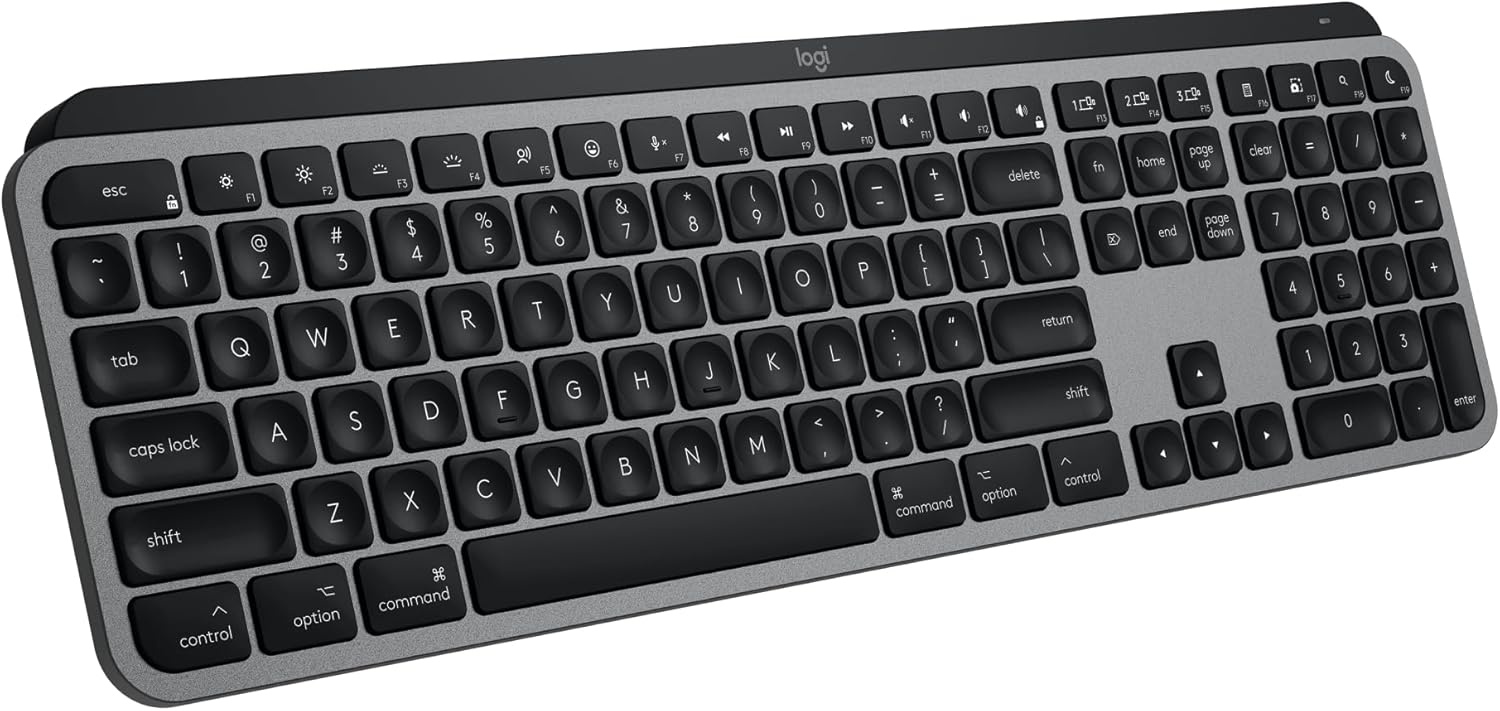image:imageLogitech MX Keys S for Mac Wireless Keyboard Fluid Precise LaptopLike Typing Programmable Keys Backlit Bluetooth USB C Rechargeable for MacBook Pro MacBook Air iMac iPad Pale GreySpace Grey