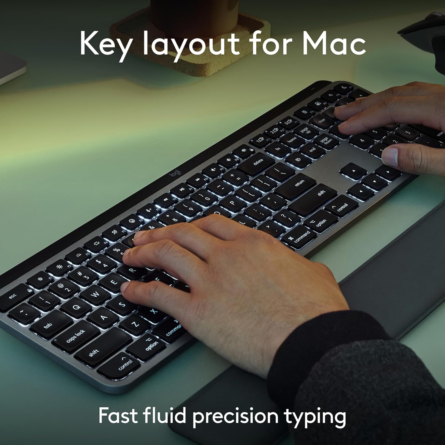 image:imageLogitech MX Keys S for Mac Wireless Keyboard Fluid Precise LaptopLike Typing Programmable Keys Backlit Bluetooth USB C Rechargeable for MacBook Pro MacBook Air iMac iPad Pale GreySpace Grey