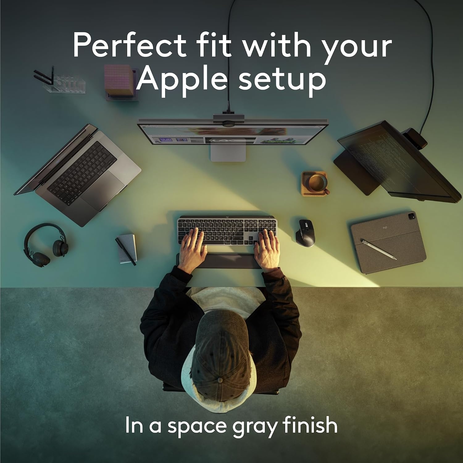 image:imageLogitech MX Keys S for Mac Wireless Keyboard Fluid Precise LaptopLike Typing Programmable Keys Backlit Bluetooth USB C Rechargeable for MacBook Pro MacBook Air iMac iPad Pale GreySpace Grey