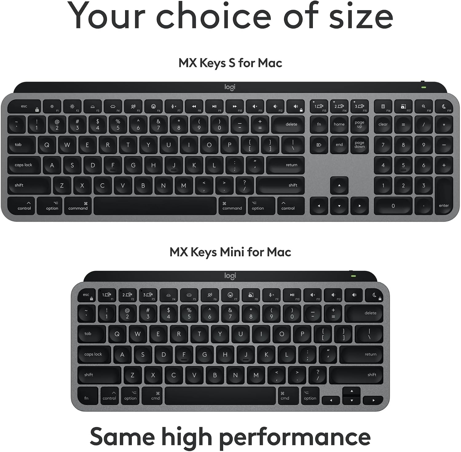 image:imageLogitech MX Keys S for Mac Wireless Keyboard Fluid Precise LaptopLike Typing Programmable Keys Backlit Bluetooth USB C Rechargeable for MacBook Pro MacBook Air iMac iPad Pale GreySpace Grey