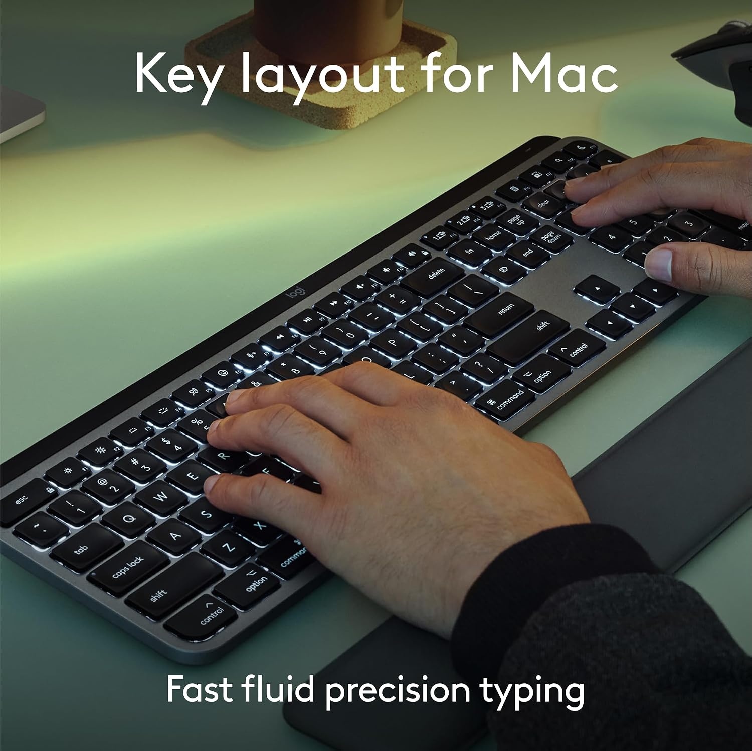 image:imageLogitech MX Keys S for Mac Wireless Keyboard Fluid Precise LaptopLike Typing Programmable Keys Backlit Bluetooth USB C Rechargeable for MacBook Pro MacBook Air iMac iPad Pale GreySpace Grey
