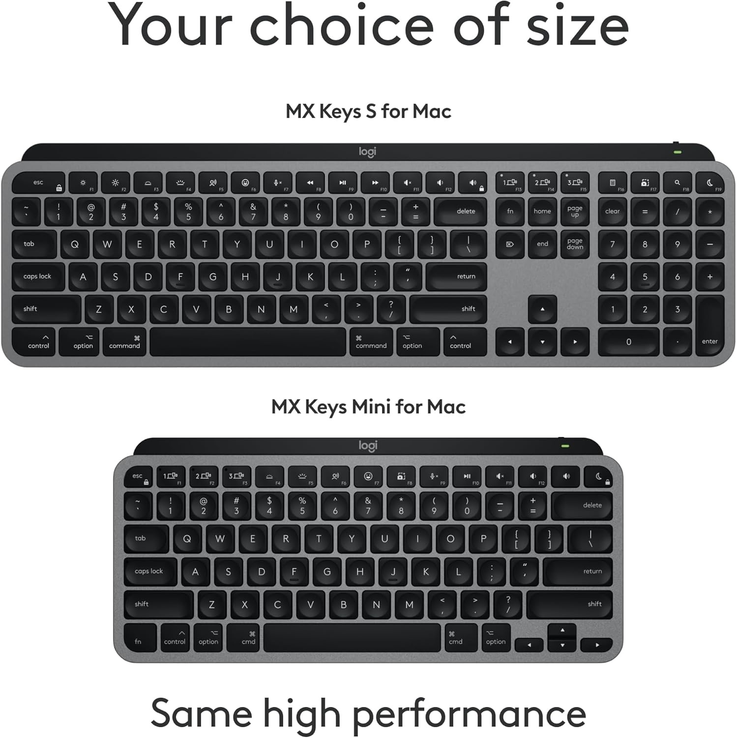 image:imageLogitech MX Keys S for Mac Wireless Keyboard Fluid Precise LaptopLike Typing Programmable Keys Backlit Bluetooth USB C Rechargeable for MacBook Pro MacBook Air iMac iPad Pale GreySpace Grey