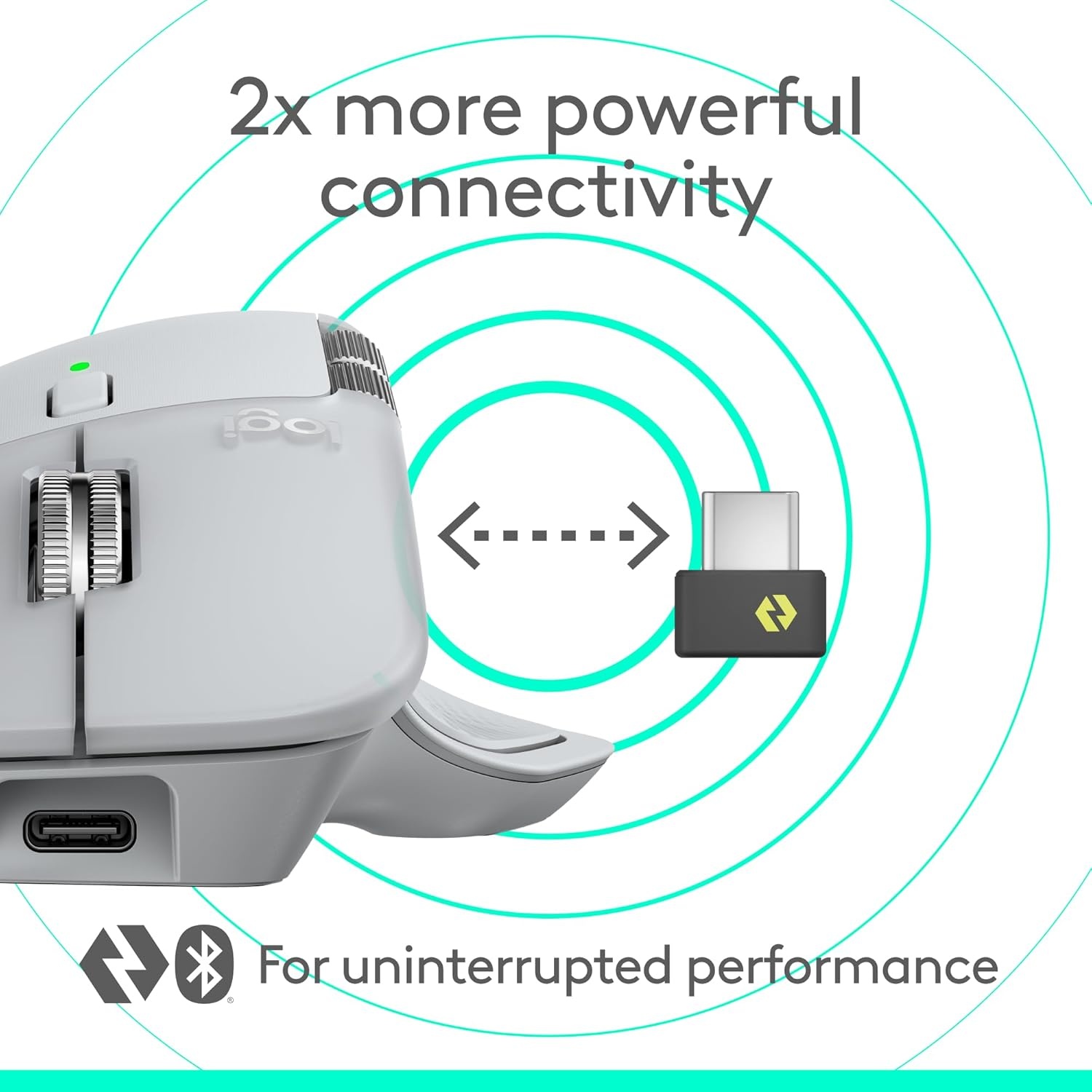 image:imageLogitech MX Master 4 Ergonomic Wireless Mouse with Advanced Performance Haptic Feedback UltraFast Scrolling USBC Charging Bluetooth Windows MacOS Pale GrayPale Gray